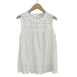 Lucky Brand White Cotton Eyelet Tank Top, S
